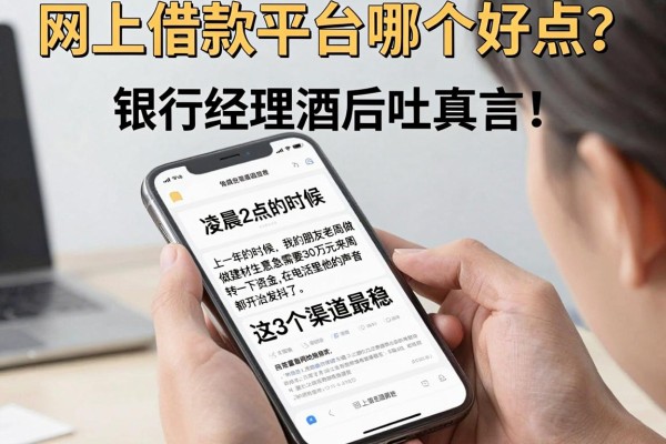 网上借款平台哪个好点？银行经理酒后吐真言，这3个渠道最稳