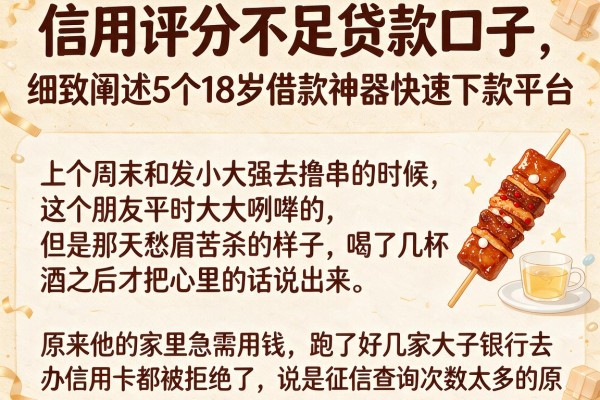 信用评分不足贷款口子，细致阐述5个18岁借款神器快速下款平台