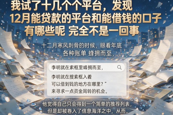我试了十几个平台，发现12月能贷款的平台和能借钱的口子有哪些呢完全不是一回事