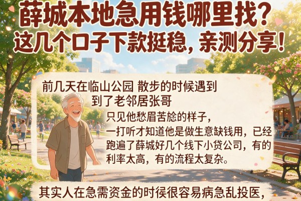 薛城本地急用钱哪里找？这几个口子下款挺稳，亲测分享！
