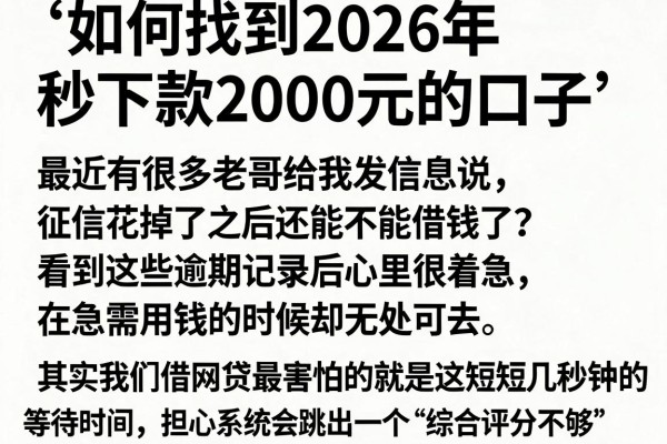 如何找到2026年秒下款2000元的口子，概括五个逾期太多能下款app