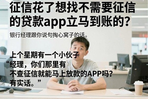 征信花了想找不需要征信的贷款app立马到账的？银行经理跟你说句掏心窝子的话