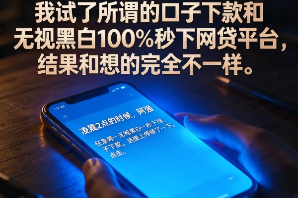 我试了所谓的口子下款和无视黑白100%秒下网贷平台，结果和想的完全不一样