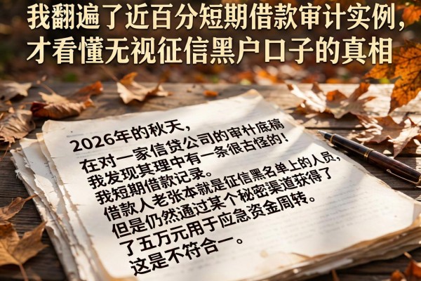 我翻遍了近百份短期借款审计实例，才看懂无视征信黑户口子的真相