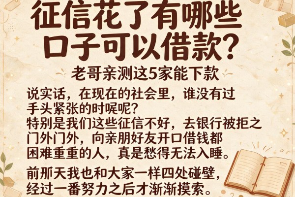 征信花了有哪些口子可以借款？老哥亲测这5家能下款
