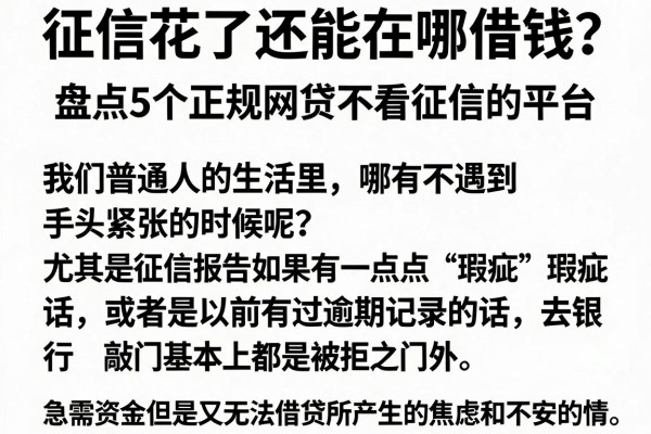 征信花了还能在哪借钱？盘点5个正规网贷不看征信的平台