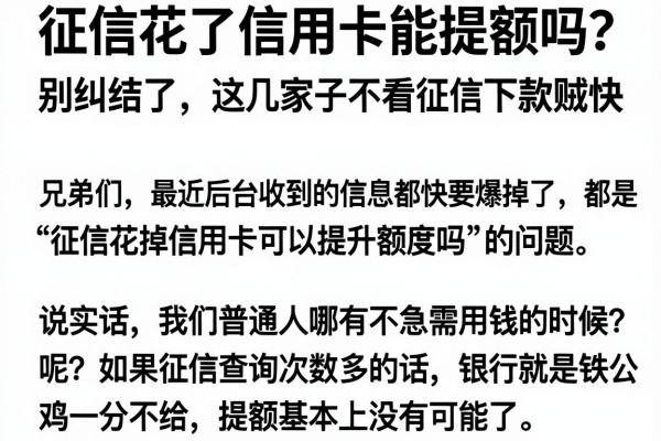 征信花了信用卡能提额吗？别纠结了，这几家口子不看征信下款贼快