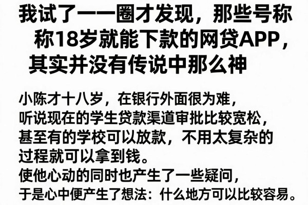 我试了一圈才发现，那些号称18岁就能下款的网贷APP，其实并没有传说中那么神