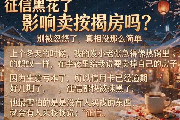 征信黑花了影响卖按揭房吗？别被忽悠了，真相没那么简单