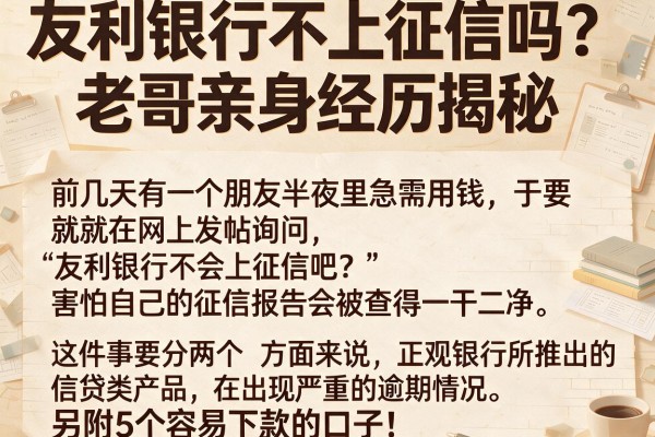 友利银行不上征信吗？老哥亲身经历揭秘，另附5个容易下款的口子！