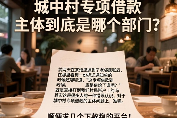 城中村专项借款主体到底是哪个部门？顺便求几个下款稳的平台！