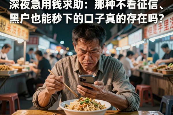 深夜急用钱求助:那种不看征信、黑户也能秒下的口子真的存在吗?