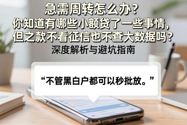 急需周转怎么办？你知道有哪些小额贷款不看征信也不查大数据吗？深度解析与避坑指南