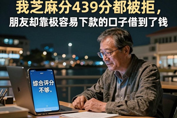 我芝麻分439分都被拒，朋友却靠极容易下款的口子借到了钱
