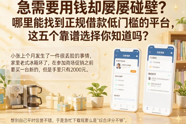 急需用钱却屡屡碰壁？哪里能找到正规借款低门槛的平台，这五个靠谱选择你知道吗？