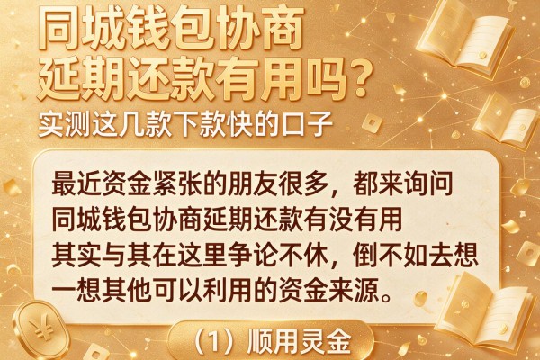同城钱包协商延期还款有用吗？实测这几款下款快的口子