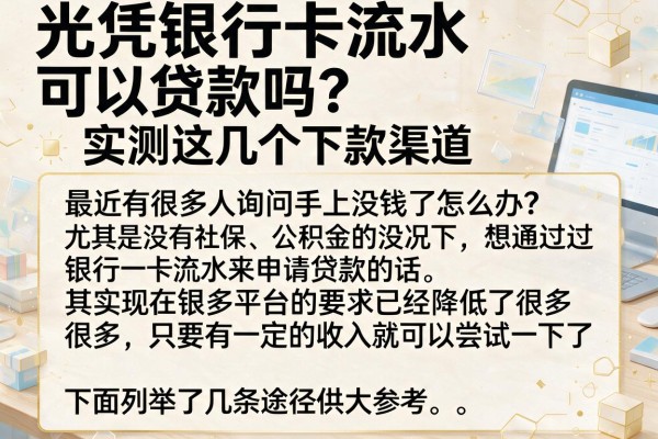 光凭银行卡流水可以贷款吗？实测这几个下款渠道