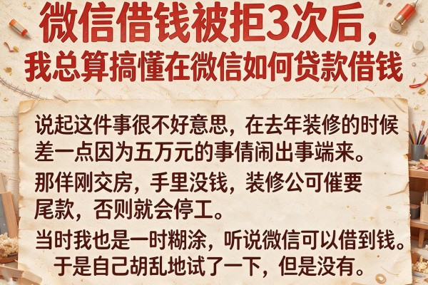 微信借钱被拒3次后，我总算搞懂在微信如何贷款借钱