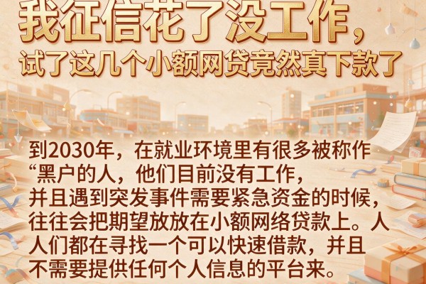 我征信花了没工作，试了这几个小额网贷竟然真下款了