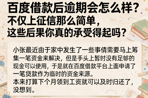 百度借款后逾期会怎么样？不仅上征信那么简单，这些后果你真的承受得起吗？