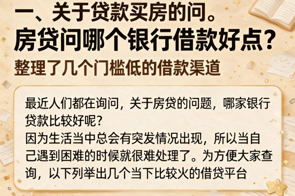 房贷问哪个银行借款好点?整理了几个门槛低的借款渠道
