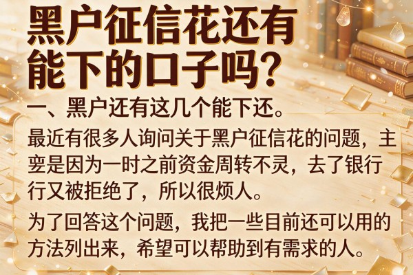 黑户征信花还有能下的口子吗？实测还有这几个能下