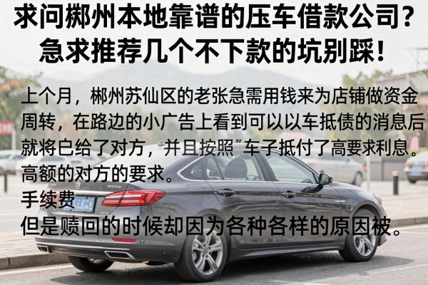 求问郴州本地靠谱的压车借款公司？急求推荐几个不下款的坑别踩！