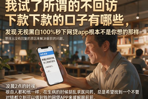 我试了所谓的不回访下款的口子有哪些，发现无视黑白100%秒下网贷app根本不是你想的那样