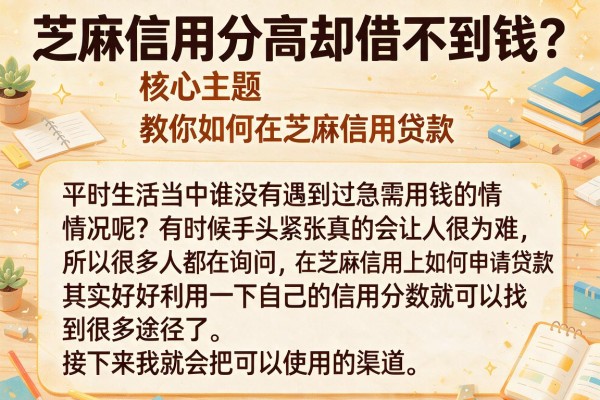 芝麻信用分高却借不到钱?教你如何在芝麻信用贷款