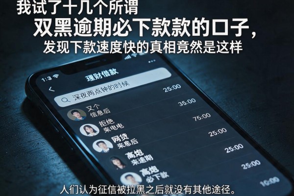 我试了十几个所谓双黑逾期必下款的口子,发现下款速度快的真相竟然是这样