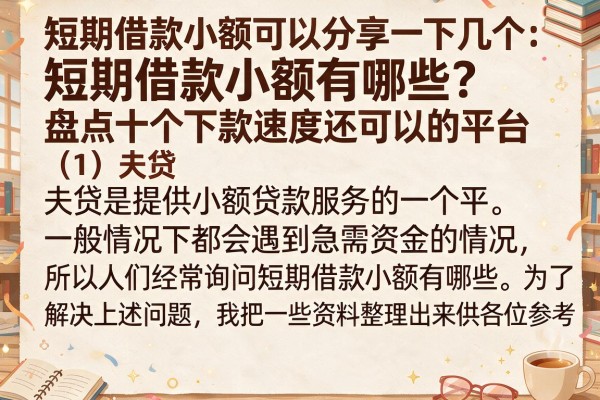 短期借款小额有哪些？盘点十个下款速度还可以的平台