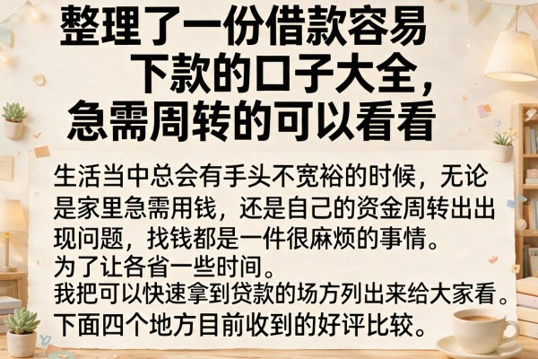 整理了一份借款容易下款的口子大全，急需周转的可以看看
