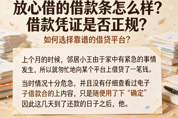 放心借的借款条怎么样？借款凭证是否正规？如何选择靠谱的借贷平台？