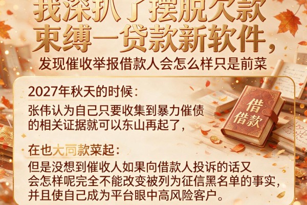 我深扒了摆脱欠款束缚贷款新软件，发现催收举报借款人会怎么样只是前菜