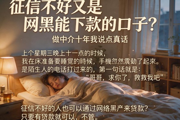 征信不好又是网黑能下款的口子？做中介十年我说点真话