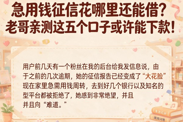 急用钱征信花哪里还能借？老哥亲测这五个口子或许能下款！