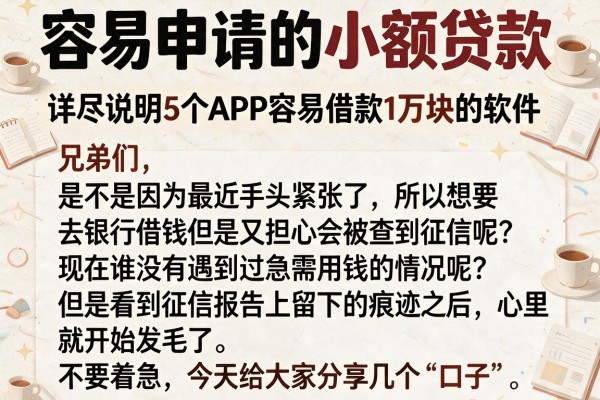 容易申请的小额贷款，详尽说明5个APP容易借款1万块的软件