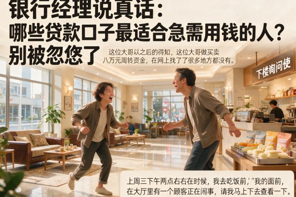 银行经理说真话:哪些贷款口子最适合急需用钱的人?别被忽悠了