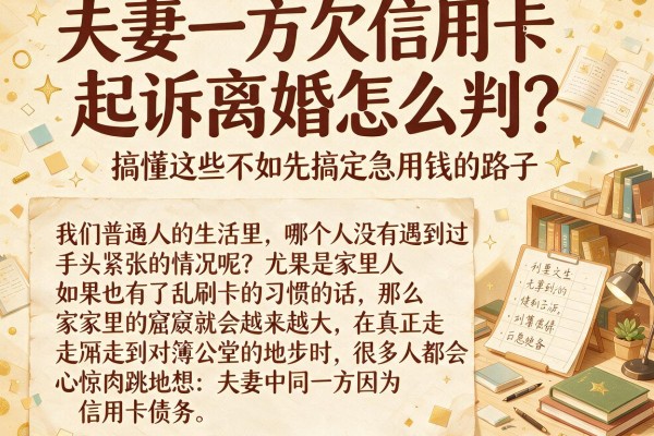 夫妻一方欠信用卡起诉离婚怎么判？搞懂这些不如先搞定急用钱的路子