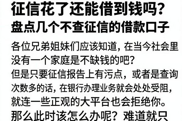 征信花了还能借到钱吗？盘点几个不查征信的借款口子