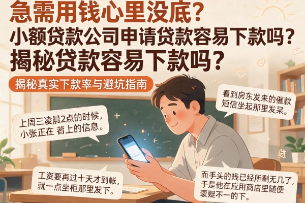 急需用钱心里没底？小额贷款公司申请贷款容易下款吗？揭秘真实下款率与避坑指南
