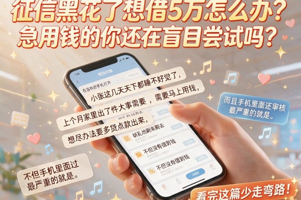 征信黑花了想借5万怎么办？急用钱的你还在盲目尝试吗？看完这篇少走弯路！