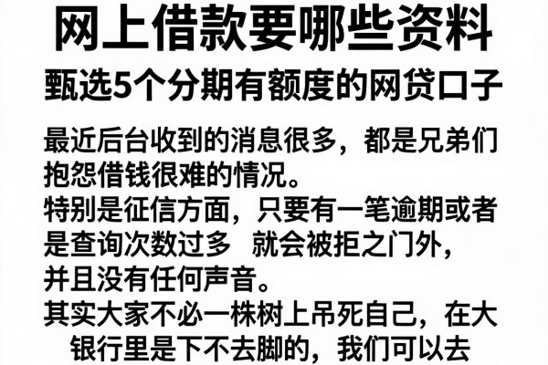 网上借款要哪些资料，甄选5个分期有额度的网贷口子