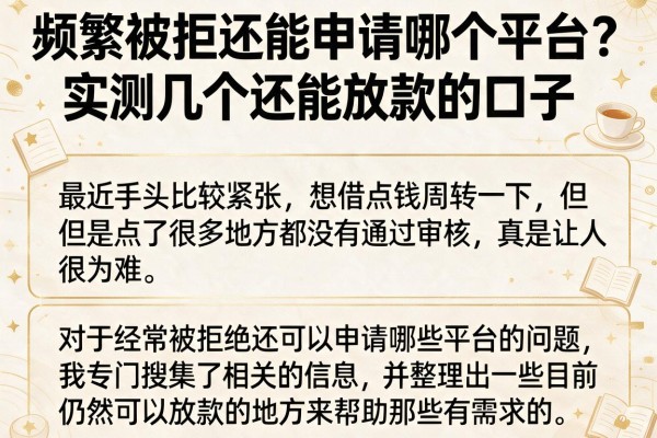 频繁被拒还能申请哪个平台？实测几个还能放款的口子