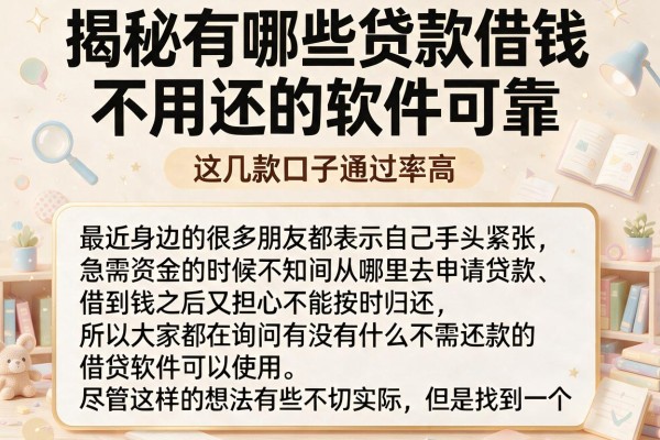 揭秘有哪些贷款借钱不用还的软件可靠，这几款口子通过率高