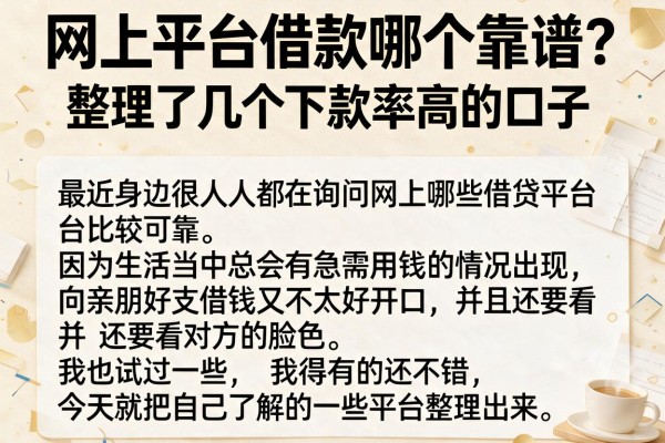 网上平台借款哪个靠谱？整理了几个下款率高的口子