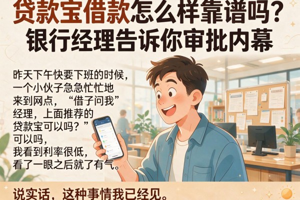 贷款宝借款怎么样靠谱吗？银行经理告诉你审批内幕