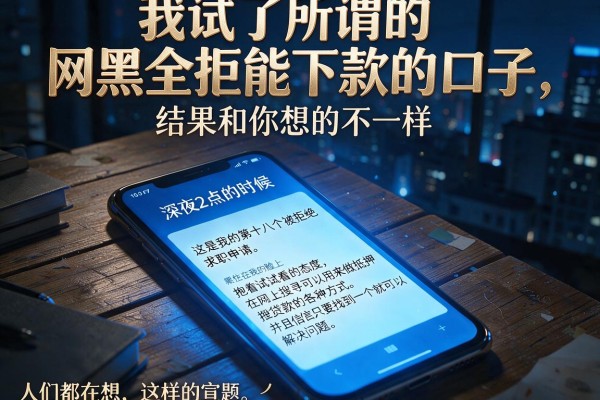 我试了所谓的网黑全拒能下款的口子，结果和你想的不一样
