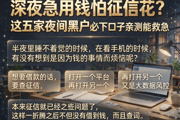 深夜急用钱怕征信花？这五家夜间黑户小贷必下口子亲测能救急