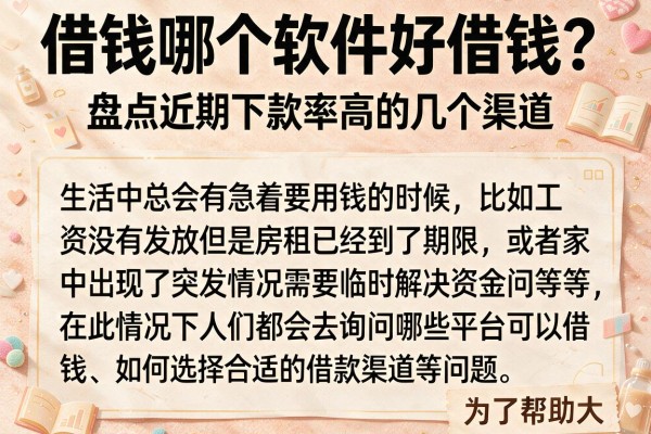 借钱哪个软件好借钱？盘点近期下款率高的几个渠道